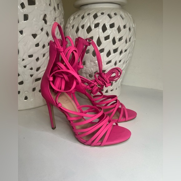 ALDO fuchsia pink color Strappy pink heels size 7 - Picture 6 of 11